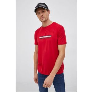 Tričko Tommy Hilfiger červená farba, s potlačou vyobraziť