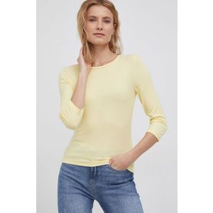 Tričko s dlhým rukávom Vero Moda žltá farba vyobraziť