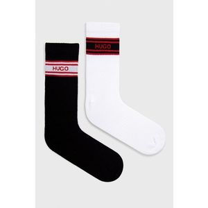 Ponožky Hugo (2-pack) biela farba vyobraziť