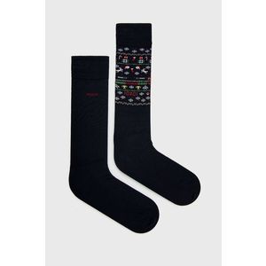 Ponožky Hugo (2-pack) tmavomodrá farba vyobraziť