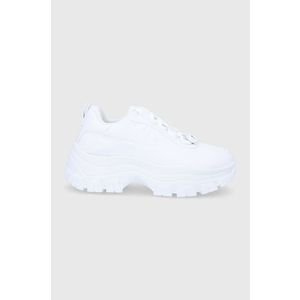 Topánky Guess biela farba, na platforme vyobraziť