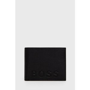 Kožená peňaženka Boss pánska, čierna farba vyobraziť