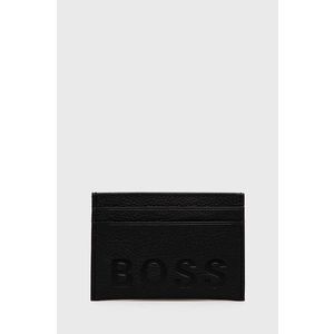 Kožené puzdro na karty Boss pánske, čierna farba vyobraziť