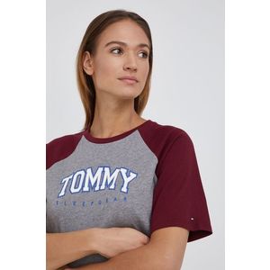 Bavlnené tričko Tommy Hilfiger šedá farba vyobraziť