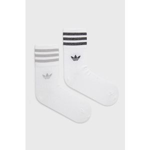 Ponožky adidas Originals (2-pack) HC9561-WHT/GRETW, dámske, biela farba vyobraziť