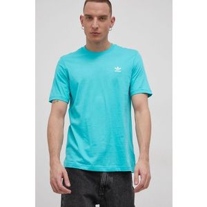 Bavlnené tričko adidas Originals HE9443 tyrkysová farba, jednofarebné vyobraziť