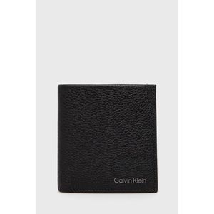 Kožená peňaženka Calvin Klein pánska, čierna farba vyobraziť