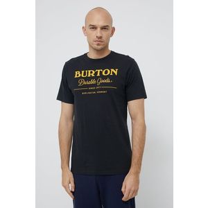 Bavlnené tričko Burton čierna farba, s potlačou vyobraziť