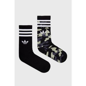 Ponožky adidas Originals (2-pack) HC9533 pánske, čierna farba vyobraziť