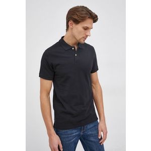 Bavlnené polo tričko Pepe Jeans Vincent čierna farba, jednofarebné vyobraziť