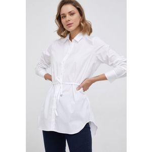 Košeľa Calvin Klein dámska, biela farba, regular, s klasickým golierom vyobraziť