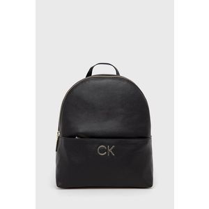 Ruksak Calvin Klein dámsky, čierna farba, malý, jednofarebný vyobraziť