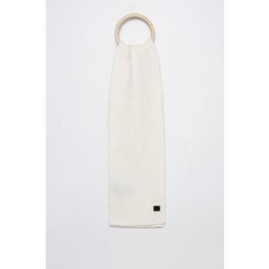 Vlnený šál AllSaints biela farba, jednofarebný vyobraziť
