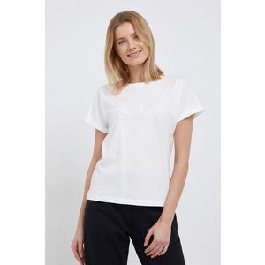 Bavlnené tričko Calvin Klein biela farba vyobraziť