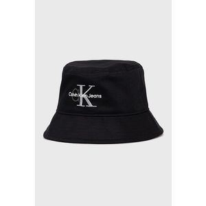Bavlnený klobúk Calvin Klein Jeans čierna farba vyobraziť