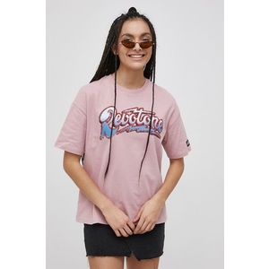 Bavlnené tričko Superdry ružová farba vyobraziť