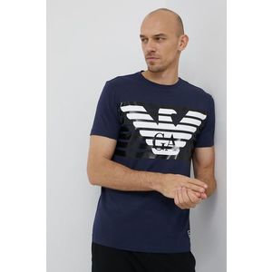 Tričko EA7 Emporio Armani pánske, tmavomodrá farba, jednofarebné vyobraziť