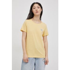 Bavlnené tričko Only žltá farba vyobraziť