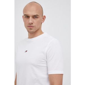 Tričko Tommy Hilfiger pánske, biela farba, jednofarebné vyobraziť