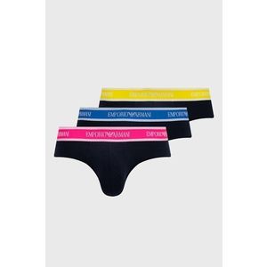 Slipy Emporio Armani Underwear (3-pack) pánske, tmavomodrá farba vyobraziť