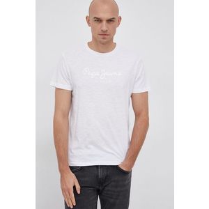 Bavlnené tričko Pepe Jeans Horst biela farba, s potlačou vyobraziť