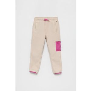 Detské nohavice Tommy Hilfiger béžová farba, jednofarebné vyobraziť