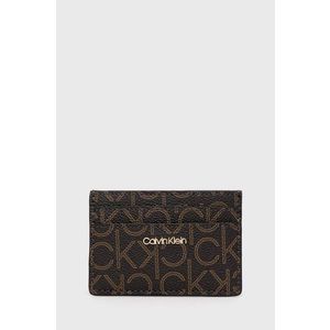 Puzdro na karty Calvin Klein dámske, hnedá farba vyobraziť