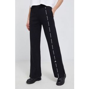 Nohavice Calvin Klein Jeans dámske, čierna farba, s potlačou vyobraziť