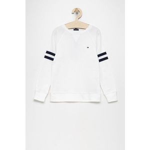 Detská bavlnená košeľa s dlhým rukávom Tommy Hilfiger biela farba, jednofarebná vyobraziť