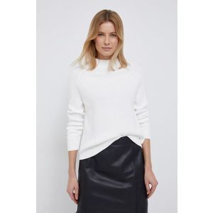 Bavlnený sveter Calvin Klein dámsky, biela farba vyobraziť