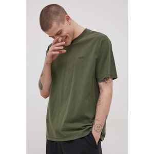 Bavlnené tričko Levi's zelená farba, jednofarebné vyobraziť