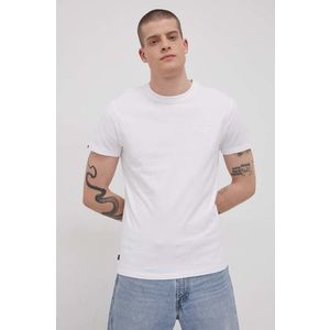 Bavlnené tričko Superdry biela farba, jednofarebné vyobraziť