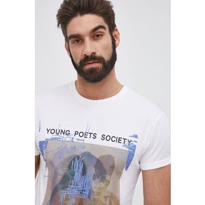 Bavlnené tričko Young Poets Society Blurry Vision Zander biela farba, s potlačou vyobraziť