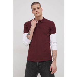 Bavlnené polo tričko Superdry bordová farba, jednofarebné vyobraziť