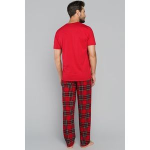 Pánske pyžamo Italian Fashion Narvik - dlhé nohavice Červená XL(42) vyobraziť