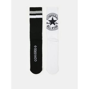 Sada dvoch párov pánskych ponožiek v bielej a čiernej farbe Converse vyobraziť