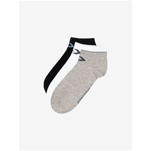 Sada troch párov pánskych ponožiek v šedej, bielej a čiernej farbe Converse vyobraziť