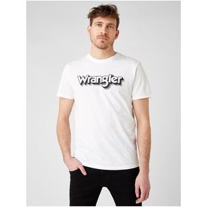 Biele pánske tričko s potlačou Wrangler SS Logo vyobraziť