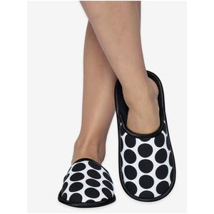 Domáca obuv pre ženy Slippsy - čierna, biela vyobraziť