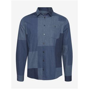 Modrá rifľová kockovaná košeľa Blend vyobraziť