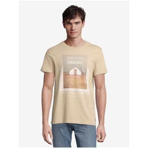 Béžové pánske tričko s potlačou Tom Tailor Denim vyobraziť