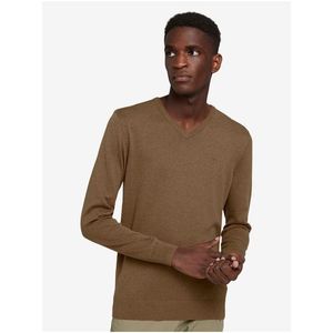 Hnedý pánsky sveter Tom Tailor Basic vyobraziť