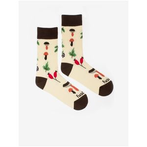 Krémové vzorované ponožky Fusakle Podhoubí vyobraziť