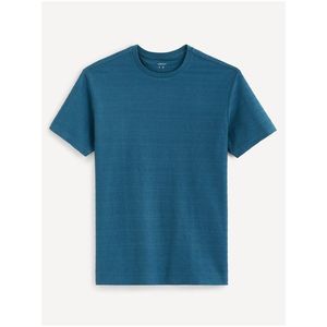 Modré pruhované basic tričko Celio Tereli vyobraziť