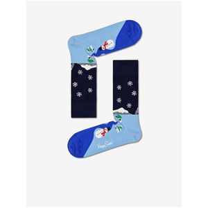 Modré ponožky so zimným motívom Happy Socks vyobraziť
