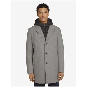 Svetlošedý pánsky zimný kabát s všitou vsadkou Tom Tailor Denim vyobraziť
