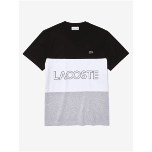 Bielo-černé pánske pruhované tričko Lacoste vyobraziť