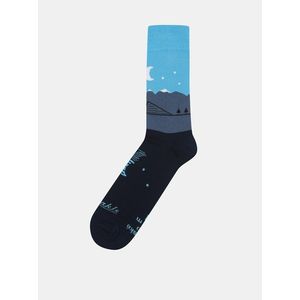 Tmavomodré unisex ponožky so vzorom Fusakle Štrbské pleso vyobraziť