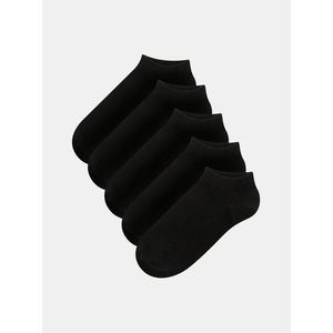 Súprava piatich párov členkových ponožiek v čiernej farbe Jack & Jones Dongo vyobraziť
