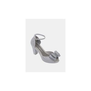 Sivé lesklé sandálky s trblietavou mašľou Zaxy Diva Top vyobraziť